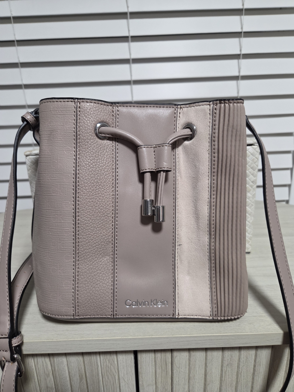 Calvin Klein Blush Pink Bucket Crossbody Bag